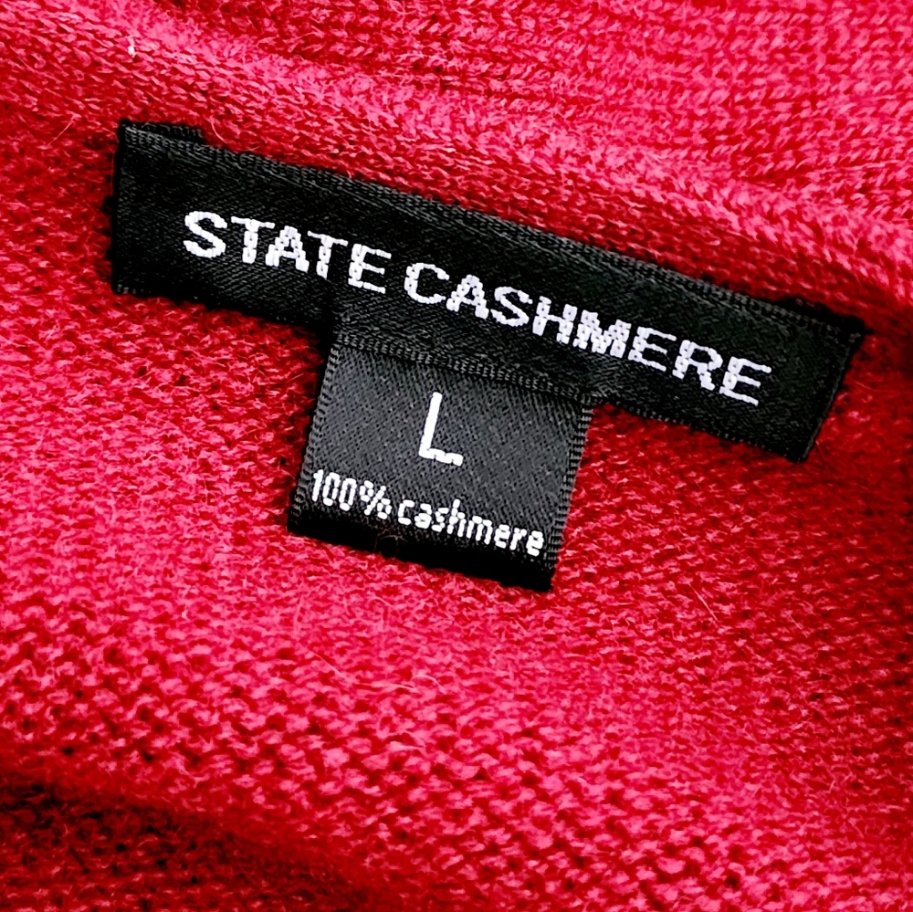 State Cashmere Red Women's Cardigan Sweater - Picture 3 of 4